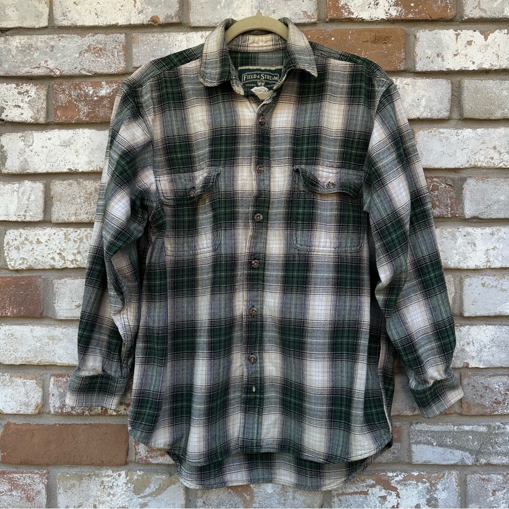 Field & Stream Vintage Plaid Heavy Button Down Shirt L?